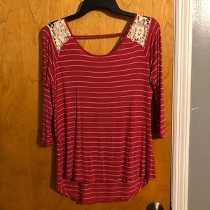 Red and White keyhole tunic